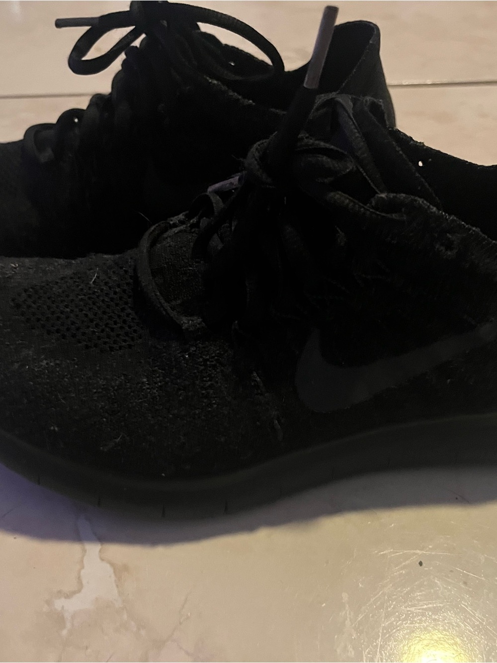 Nike Black Knit Lace-Up Athletic Sneakers